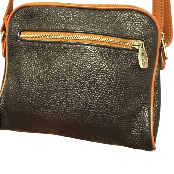Valentina Black and Tan Italian Crossbody Bag - Picture 6 of 12